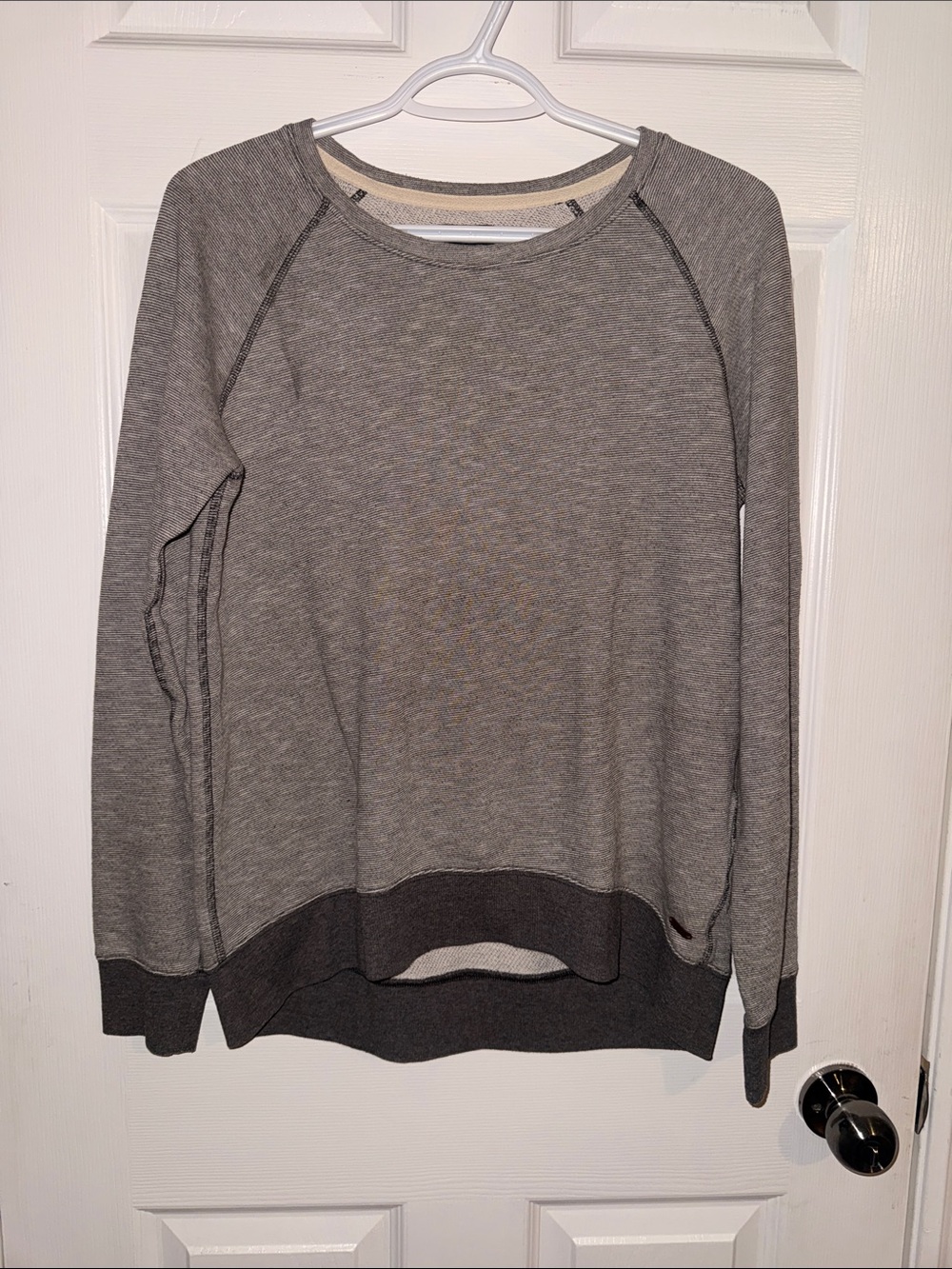 Roots Gray Crew Sweatshirt with Dark Hem